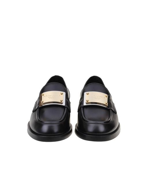 Dolce & Gabbana Blue Dolce&gabbana Leather Loafers for men