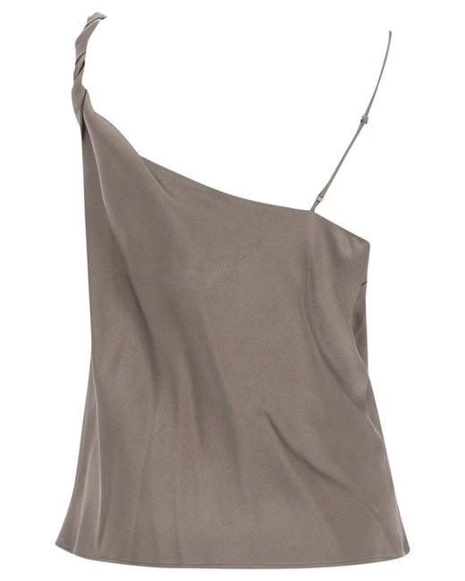 Alysi Gray Top Asimmetrico