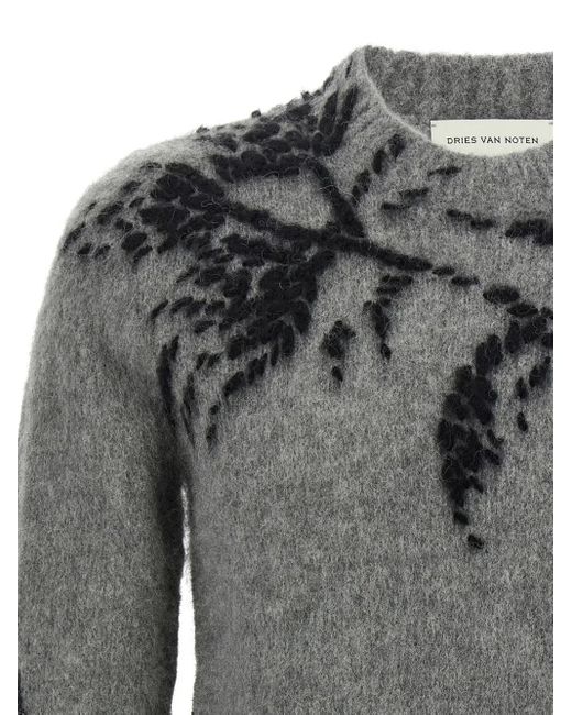 Dries Van Noten Dries Van Note Grey Woll Blend Pullover in Gray für Herren