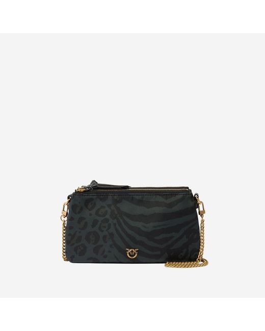 Pinko Black Shoulder Bag Animal Print