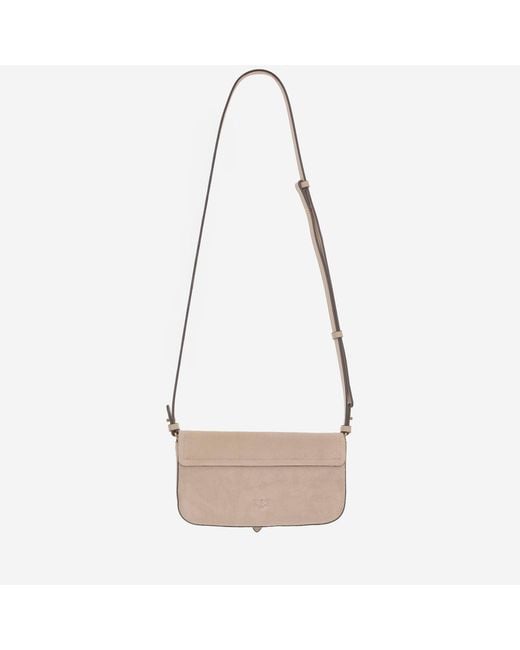 Pinko White Saddle Leather Shoulder Bag