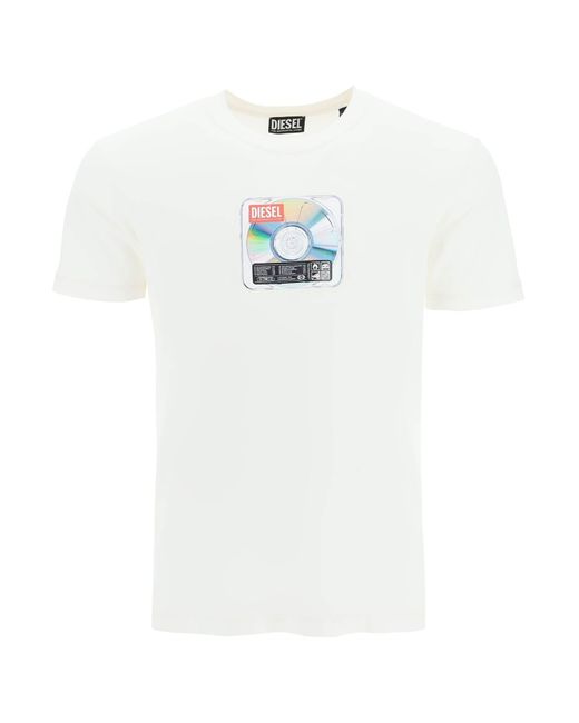 DIESEL T Shirt Met Print Wit Katoen in het Wit voor heren | Lyst NL