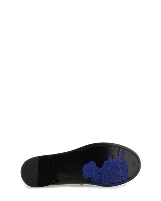 Burberry Black Cadet Grained Calf Leather Penny Loafers