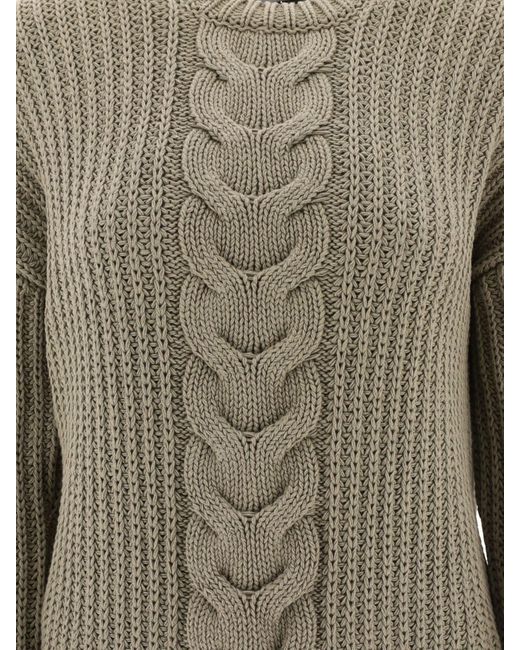 "Acciaio" Pull en tricot de câble Max Mara en coloris Gray