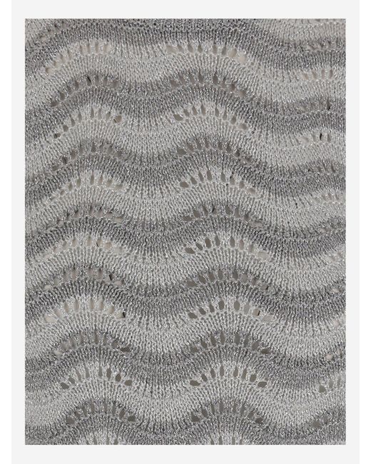 COLOUR MARKET® Gray Viscose Blend Top With Wavy Pattern