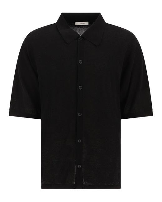 Camisa de punto de lema Lemaire de hombre de color Black
