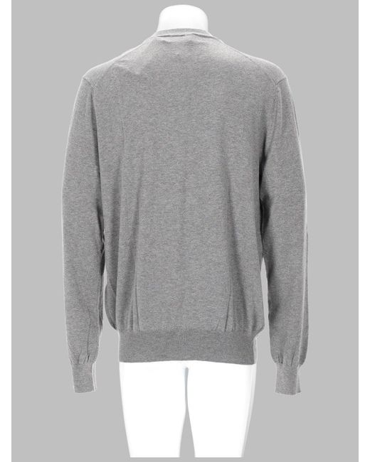COMME DES GARÇONS PLAY Gray Cotton Jumper With Logo Patch for men