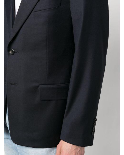 Lanvin Blazer Met Enkele Rij Knopen in het Blue voor heren