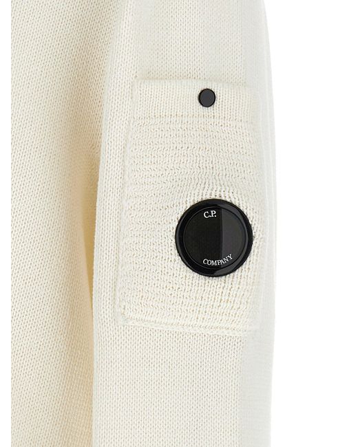 C P Company C.P. Firma Mercerisierter Baumwollpullover in White für Herren