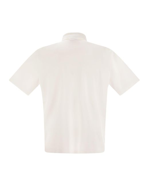 Herno White Cotton Jersey Polo Shirt for men