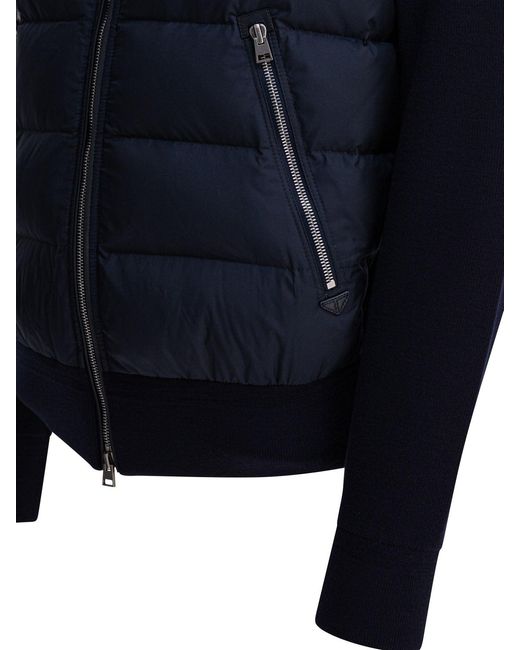 Tom Ford Blue Nylon And Wool Short Down Jacket for men