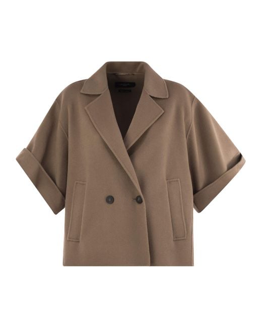 Weekend by Maxmara Brown Pera Short Wool Drap Coat