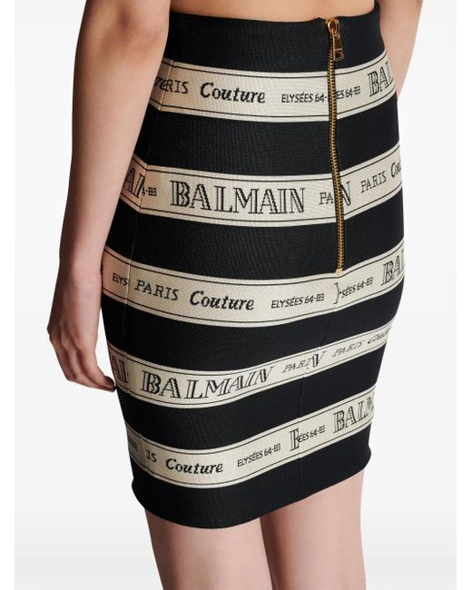 Balmain Rok Met Jacquard -effect in het Black