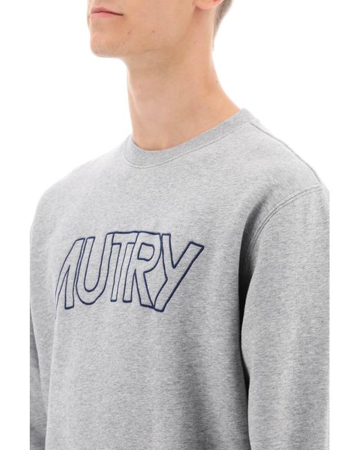 Autry Gestickte Logo -ikone -sweatshirt in het Gray voor heren