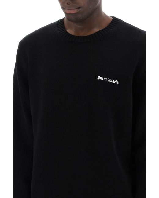 Palm Angels Bestickte Logo -Pullover in Black für Herren