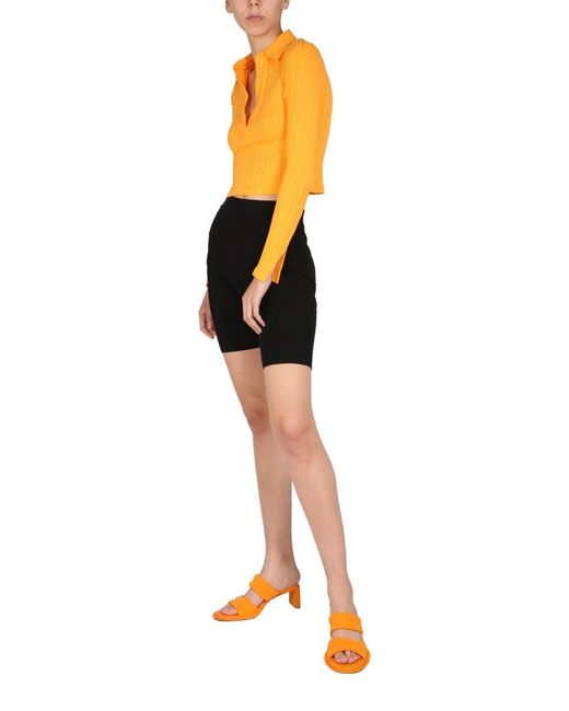 Helmut Lang Orange Cropped Polo