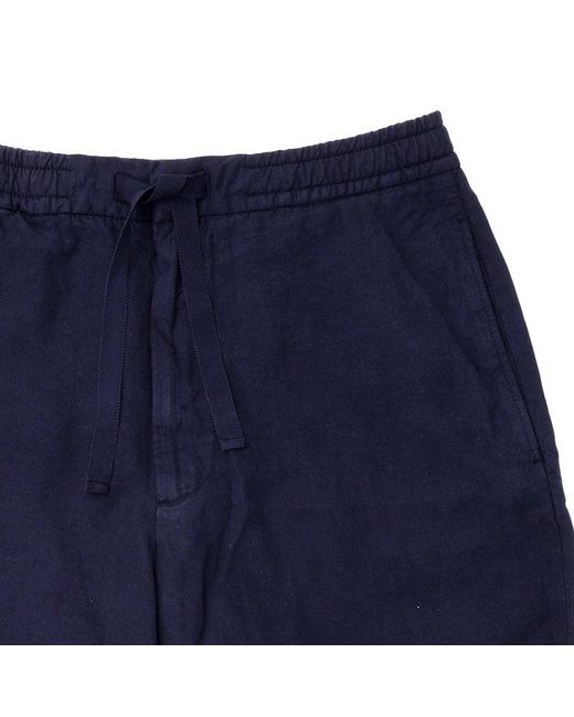 Officine Generale Blue Adjustable Grosgrain Drawstring Shorts for men