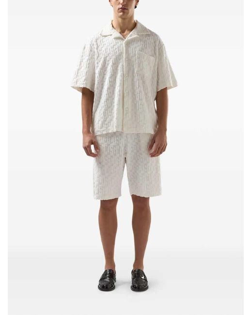 Gcds White Monogrammed Shorts