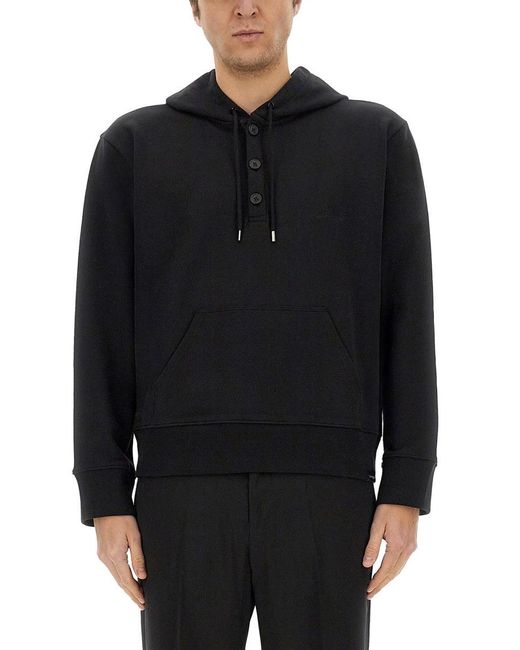 Courreges Black Cotton Sweatshirt For for men