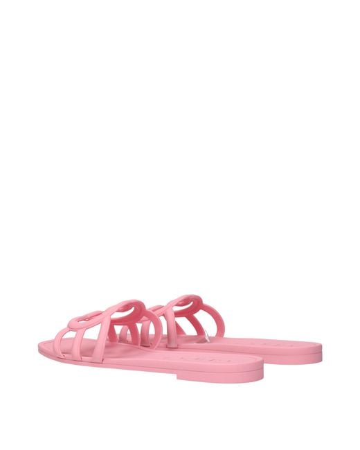 Gucci Pink Flip Flops And Clogs Rubber