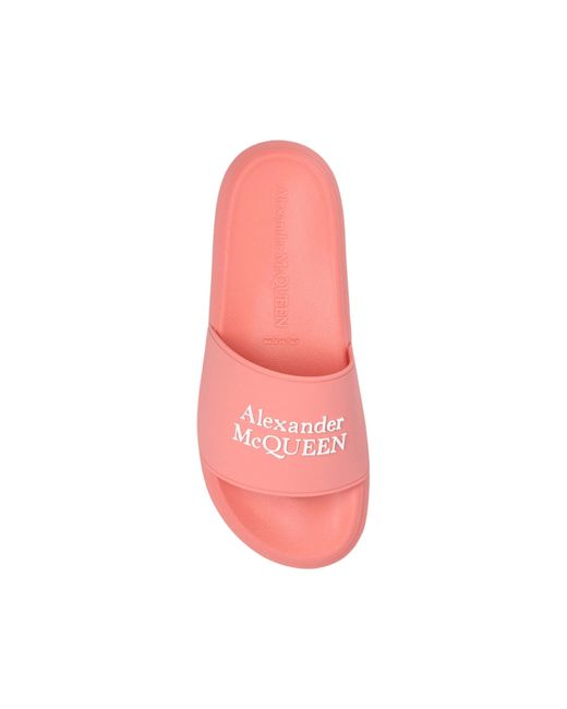 Alexander McQueen Logo -dia's in het Pink