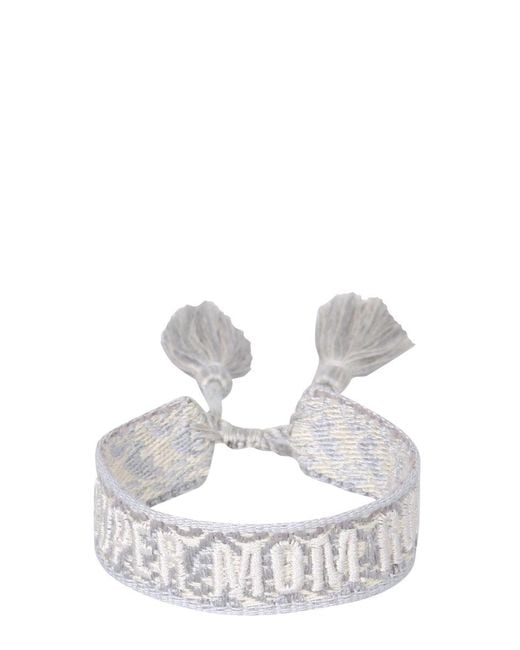 LABEL K White Braided Fabric Bracelet