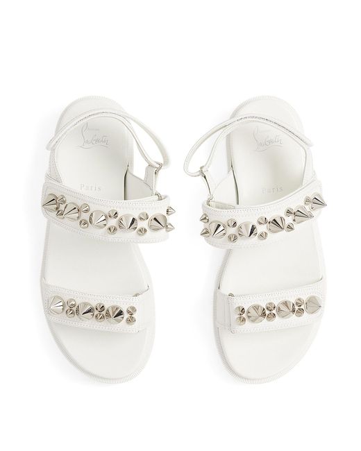 Spikita Cool Leather Sandals Christian Louboutin de color White