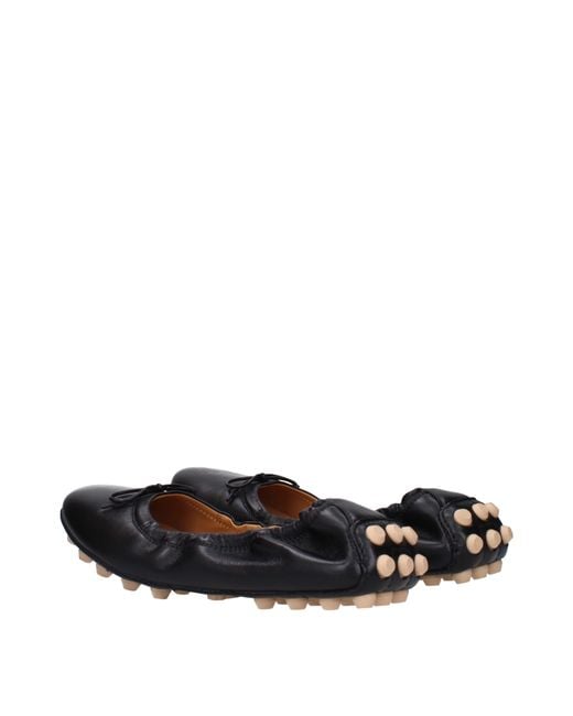 Tod's Black Ballerine Donna Pelle Nero
