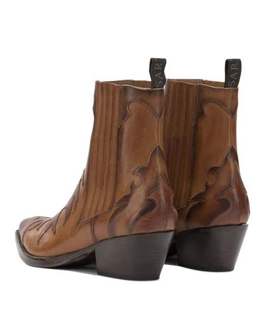 Sartore Leather Cowboy Boots Boots And Ankle Boots Brown