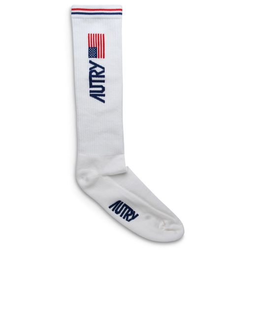 Autry White Cotton Blend Socks