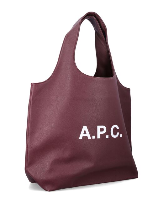 A.P.C. Purple Ninon Tote Bag Grained Recycled Leather-Like
