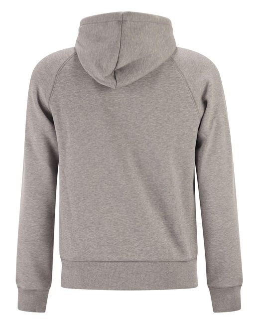 Carhartt Gray Hoodie With Embroidered Logo for men
