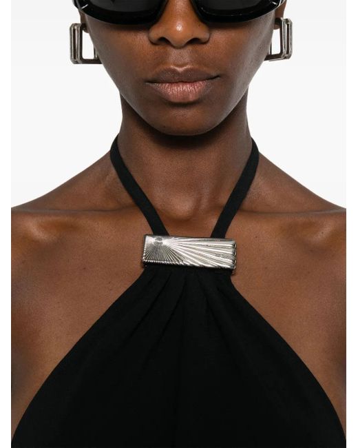 The Attico Black Halterneck Midi Dress