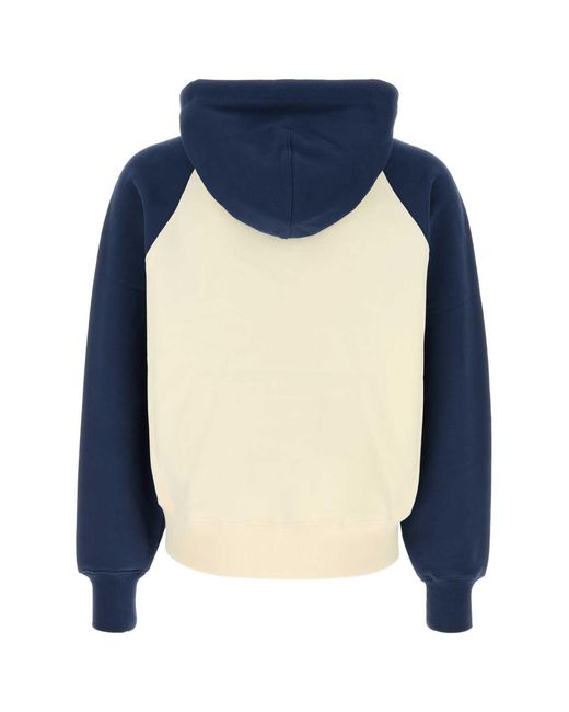 AMI Blue Two-tone Cotton Sweatshirt