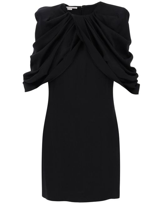Stella Mc Cartney Mini Robe avec des manches de pétale Stella McCartney en coloris Black