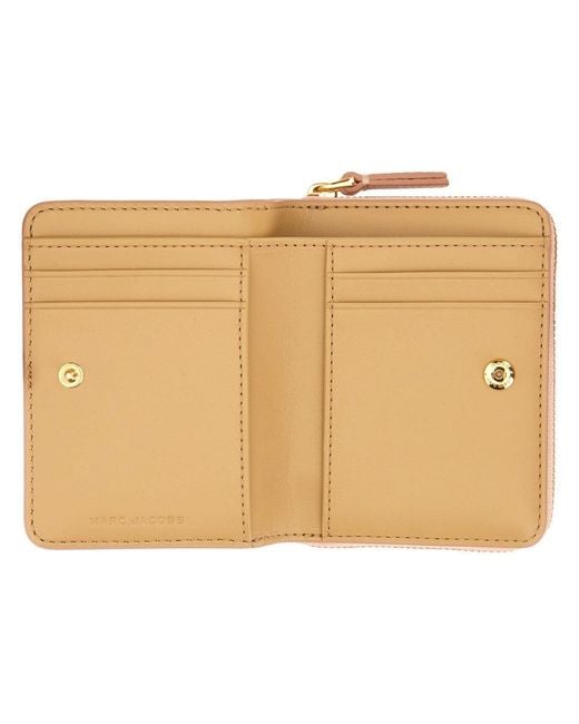 Marc Jacobs "the Compact" Mini Wallet in het Natural