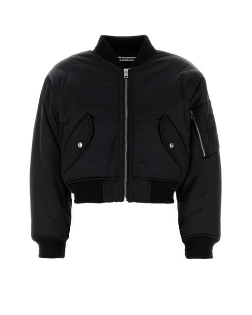 Alexander Wang Black Nylon Bomber Jacket