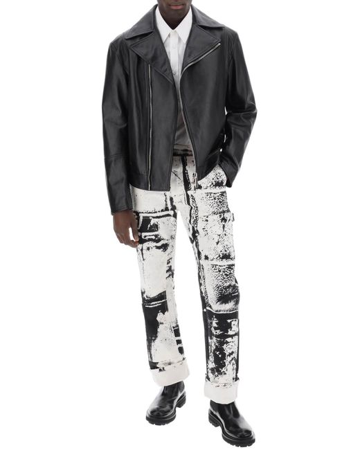 Fold Impresión de trabajo Jeans Alexander McQueen de hombre de color White