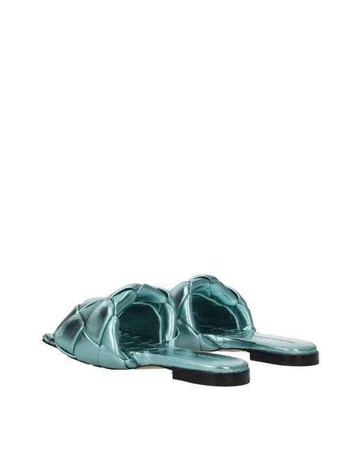 Bottega Veneta Green Clogs And Mules Sky/Ice Moon Leather