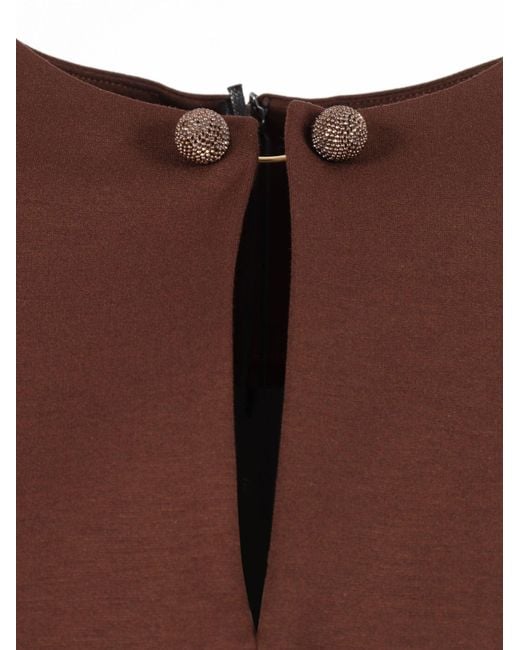 Fabiana Filippi Brown Fitted Midi Dress With Stylish Cutouts