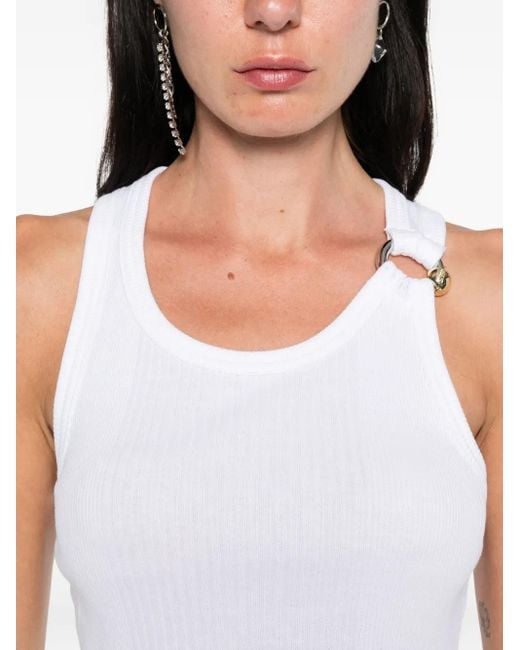 Jean Paul Gaultier White Baumwolltank -Top
