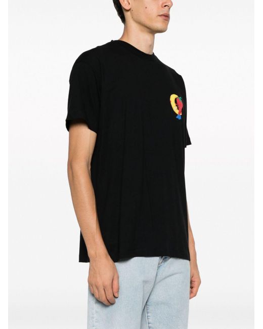 Sky High Farm Black Logo Cotton T Shirt for men