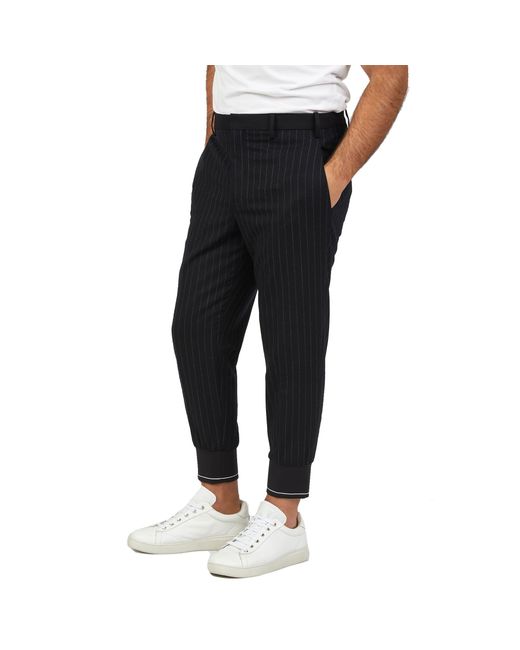 Neil Barrett Black Wool Striped Pants for men