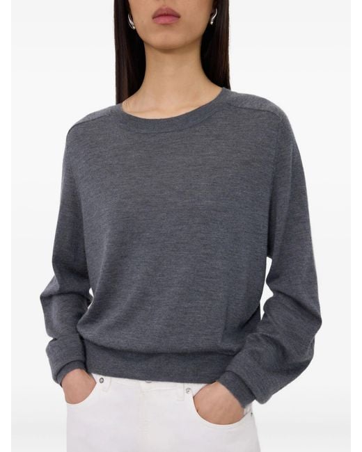 Loulou de Saison Gray Angus Fine Knit Sweater
