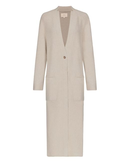 Loulou de Saison White SMET Maxi Strick -Strickjacke