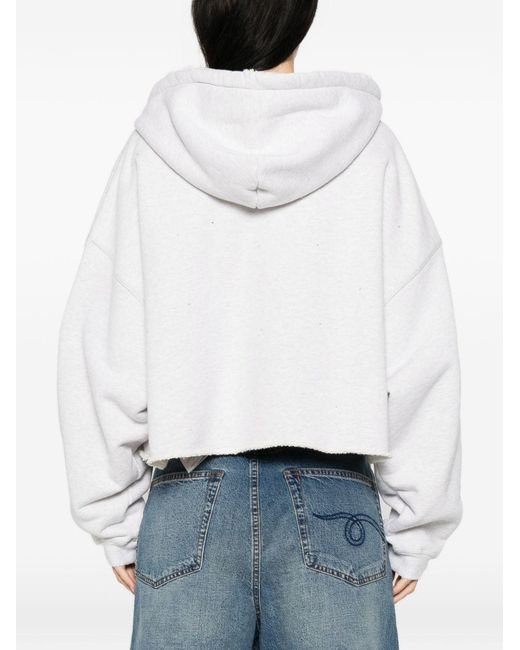 Golden Goose Deluxe Brand White Cotton Cropped Hoodie