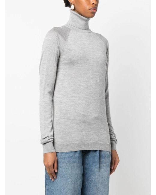 ARMARIUM Gray Wool And Cashmere Blend High Neck Sweater