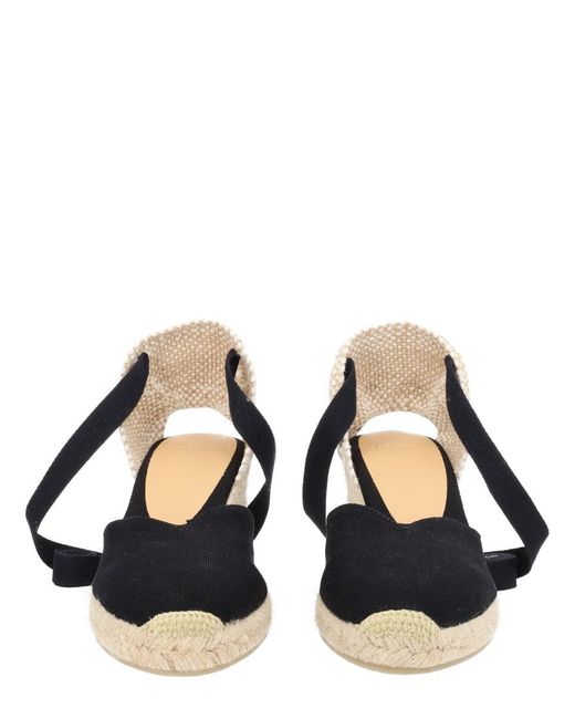 Castaner Black Solid Wedges