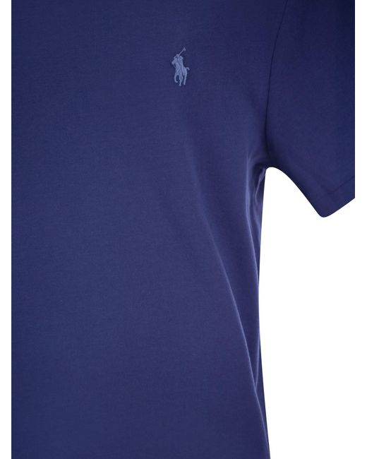 Polo Ralph Lauren Slim Fit Jersey T -shirt in het Blue voor heren