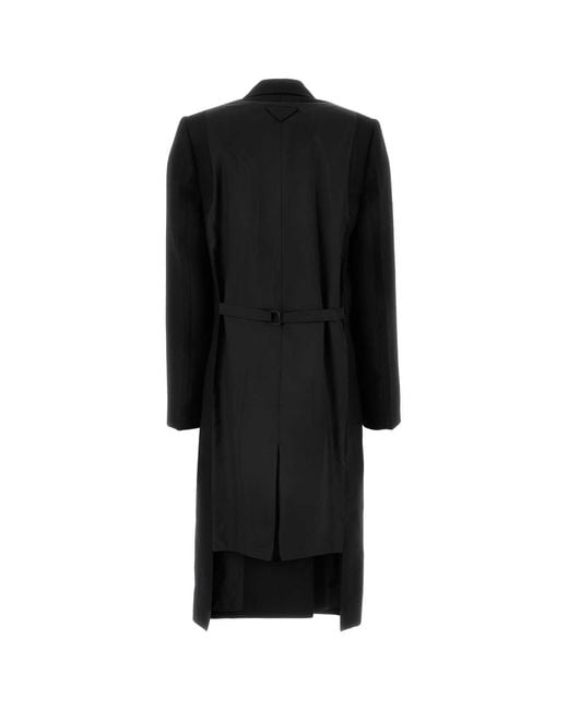 Prada Black Virgin Wool Coat